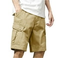 thumbnail image 1 of FRSASU Men's Thin Straight Leg Cargo Shorts Light Multi-Pocket for Summer Outdoor Wear Athletic Short Pant Khaki, 1 of 9