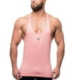 thumbnail image 1 of FRSASU Men's Thin Strap Stringer Tank Tops, Quick Dry Bodybuilding Stringer Weight-Training Y-Back Shirts Pink, 1 of 5