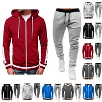 FRSASU Men's Tracksuit 2 Pieces Set Hoodie Sweatsuits Full Zip Athletic Jogging Suits Long Sleeve Casual Sports Outfits White