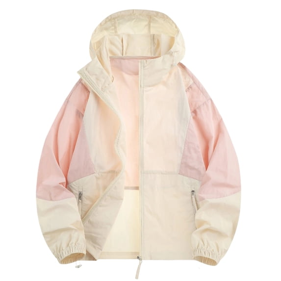 FRSASU Men's UPF 50+ Sun Protection Hoodie Jacket Long Sleeve Full Zip Lightweight Quick Dry Fishing Hiking Shirts with Zipper Pockets Pink