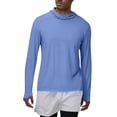 thumbnail image 1 of FRSASU Men's UPF 50+ Sun Protection Hoodie Lightweight Long Sleeve Fishing Shirts UV Hiking Running Rash Guard Blue, 1 of 9