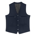 thumbnail image 1 of FRSASU Men's V-Neck Suit Vest Business Casual Single Breasted Waistcoat with Pockets for Wedding Blue, 1 of 4