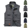 thumbnail image 1 of FRSASU Men's Vest Outdoor Work Quick-Dry Hunting Zipper up Travel Fishing Vest with Multi Pockets Khaki, 1 of 5