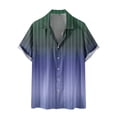 thumbnail image 1 of FRSASU Men's Vintage Bowling Shirts Hawaiian Casual Short Sleeve Button Down Stripe Printed Beach Shirt Summer Gradient Tops Purple, 1 of 5