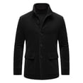thumbnail image 1 of FRSASU Men's Vintage Corduroy Short Coat Slim Fit Single Breasted Jacket with Stand Collar Casual Stylish Fall Winter Wear Black, 1 of 5