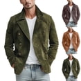 thumbnail image 1 of FRSASU Men's Vintage Slim Fit Blazer Notched Collar Double Breasted Jackets Casual Sport Trench Coat Khaki, 1 of 5