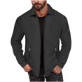 thumbnail image 1 of FRSASU Men's Waffle Casual Jacket Fashion Solid Color Stand-up Collar Long-Sleeved Coat Outdoor Cardigan Zipper Sports Jackets Black, 1 of 6