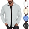 thumbnail image 1 of FRSASU Men's Waffle Casual Jacket Fashion Solid Color Stand-up Collar Long-Sleeved Coat Outdoor Cardigan Zipper Sports Jackets White, 1 of 6