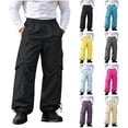 thumbnail image 1 of FRSASU Men's Wide‑Leg Snow Cargo Pants Elastic Waist Adjustable Drawstring Hem Water‑Resistant Ski Pants with Multi Pockets Yellow, 1 of 8