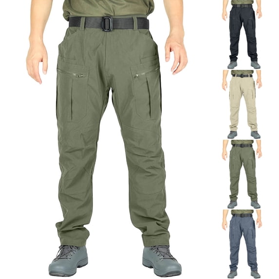 FRSASU Men's Work Pants Technical Workwear Water Resistant Lightweight Stretch Cargo Pants with Multi-Pocket Khaki