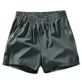 thumbnail image 1 of FRSASU Men's Workout Athletic Shorts Lightweight Elastic Waist Running Shorts with Zipper Pockets Army Green, 1 of 3