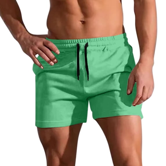FRSASU Men's Workout Athletic Shorts Lightweight Moisture Wicking 3" Running Shorts for Gym Summer Beach Wear Green
