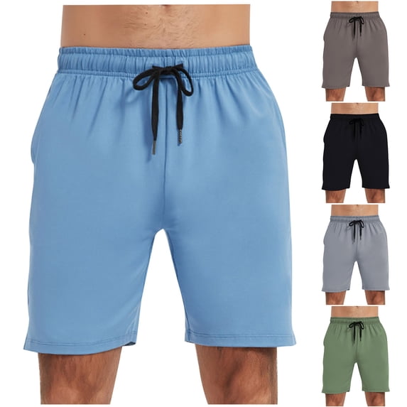 FRSASU Men's Workout Running Shorts Casual Lightweight Athletic Quick-Dry Gym Active Shorts with Pockets Sky Blue
