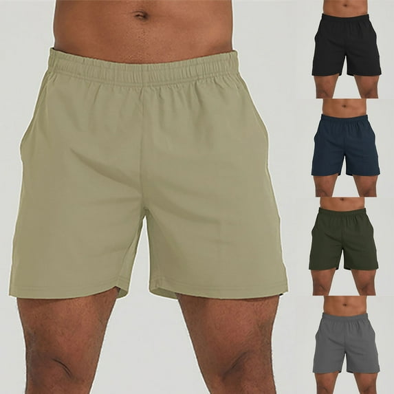 FRSASU Men's Workout Running Shorts with Pockets 4" Lightweight Quick Dry Athletic Gym Mesh Shorts no Liner Navy