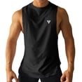 thumbnail image 1 of FRSASU Men's Workout Tank Top Gym Muscle Tee Quick Dry Bodybuilding Sleeveless Fitness Athletic Running Tops Black, 1 of 8