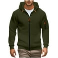 thumbnail image 1 of FRSASU Men's Zip Hoodie Cardigan Lightweight Long Sleeve with Pocket Basic Casual Stylish Sweatshirt Army Green, 1 of 5