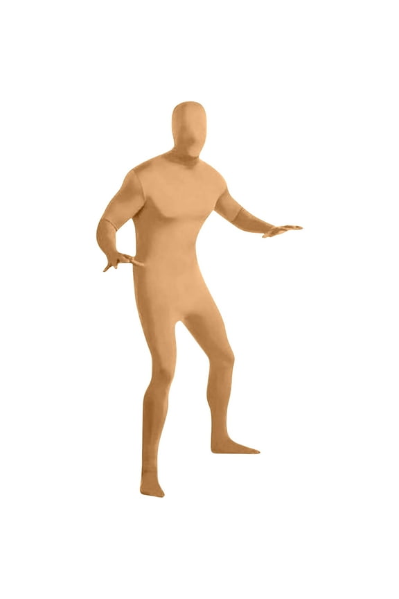 Men's and Women's Bodysuit Jumpsuit Costume Stretchy Spandex Unitard Cosplay Full Body Suit Zentai Skin Suit Beige