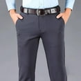 thumbnail image 1 of FRSASU Men's no ironing Regular Fit Dress Pants Casual Business Flat Front Mens Wrinkle Free Comfort Stretch Pants Dark Gray, 1 of 4