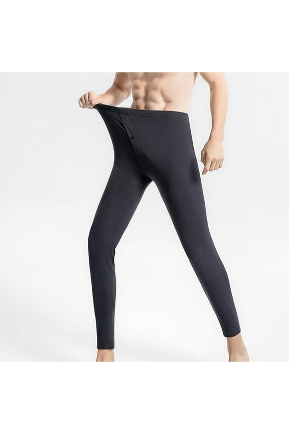 Men's thermal Compression Pants Fleece Lined Sports Tights Cold Weather Baselayer Winter Gear Dark Gray