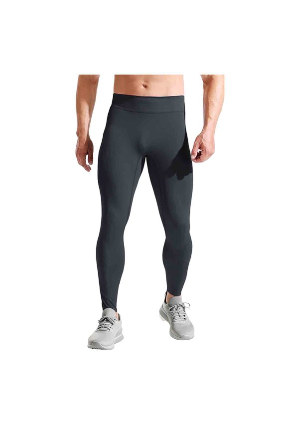 Men's thermal Running Tights Workout Compression Leggings Cycling Pants for Men Hiking Jogging Black
