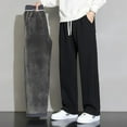 thumbnail image 1 of FRSASU Mens Baggy Sweatpants velvet Straight Leg Comfy Casual Elastic Waist Drawstring Athletic Workout Jogger with Pockets Black, 1 of 7