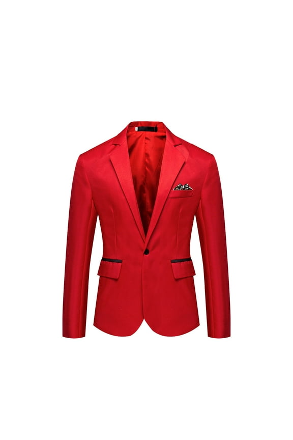Mens Blazers Slim Fit Business Casual Men Suit Sport Coat One Button Travel Blazer Lightweight Suit Jacket with Muti Pockets Red