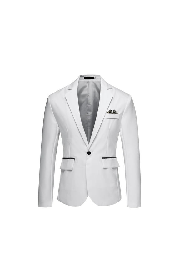 Mens Blazers Slim Fit Business Casual Men Suit Sport Coat One Button Travel Blazer Lightweight Suit Jacket with Muti Pockets White
