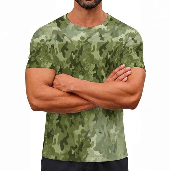 FRSASU Mens Camouflage Hunting Shirts Tactical Fishing Shirt Army Military T-shirts Camo Hiking Camping Quick Dry Clothes Camouflage-H