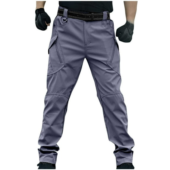 FRSASU Mens Cargo Pants Casual Hiking Pants Joggers Athletic Trousers Loose Straight Sweatpants for Men outdoor durable and comfortable multi pocket Gray