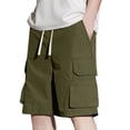 thumbnail image 1 of FRSASU Mens Cargo Shorts Casual Solid Color Lightweight Summer Outdoor Work Cargo Shorts with Multi Pockets Army Green, 1 of 9