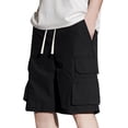 thumbnail image 1 of FRSASU Mens Cargo Shorts Casual Solid Color Lightweight Summer Outdoor Work Cargo Shorts with Multi Pockets Black, 1 of 9