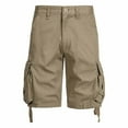thumbnail image 1 of FRSASU Mens Cargo Shorts Solid Color Casual Lightweight with Multi Pockets Summer Outdoor Work Cargo Shorts Yellow, 1 of 9