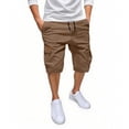 thumbnail image 1 of FRSASU Mens Cargo Sweat Shorts Casual Elastic Waist Drawstring Gym Relaxed Fit Athletic Jogger Shorts with Multi Pockets Brown, 1 of 6