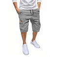thumbnail image 1 of FRSASU Mens Cargo Sweat Shorts Casual Elastic Waist Drawstring Gym Relaxed Fit Athletic Jogger Shorts with Multi Pockets Gray, 1 of 6