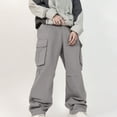 thumbnail image 1 of FRSASU Mens Cargo Sweatpants pants with Pockets Elastic Waist Trousers Loose Casual Solid Color Long Pant Gray, 1 of 6