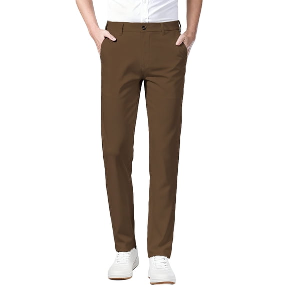 FRSASU Mens Casual Dress Pants Old Money Pleated Baggy Stright Leg Relaxed Fit Slacks Work office Trousers Khaki
