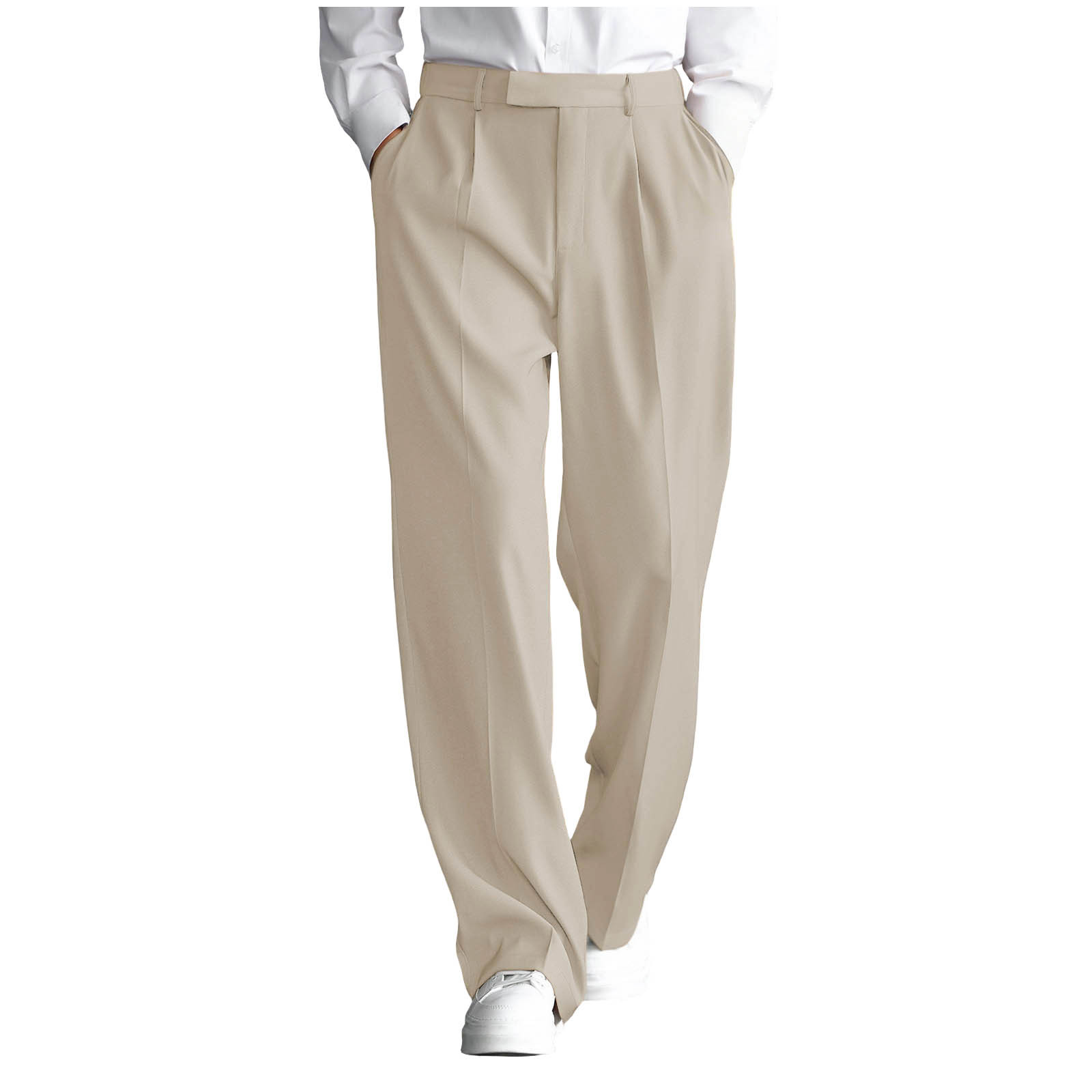 FRSASU Mens Casual Dress Pants Old Money Pleated Baggy Wide Leg Vintage ...