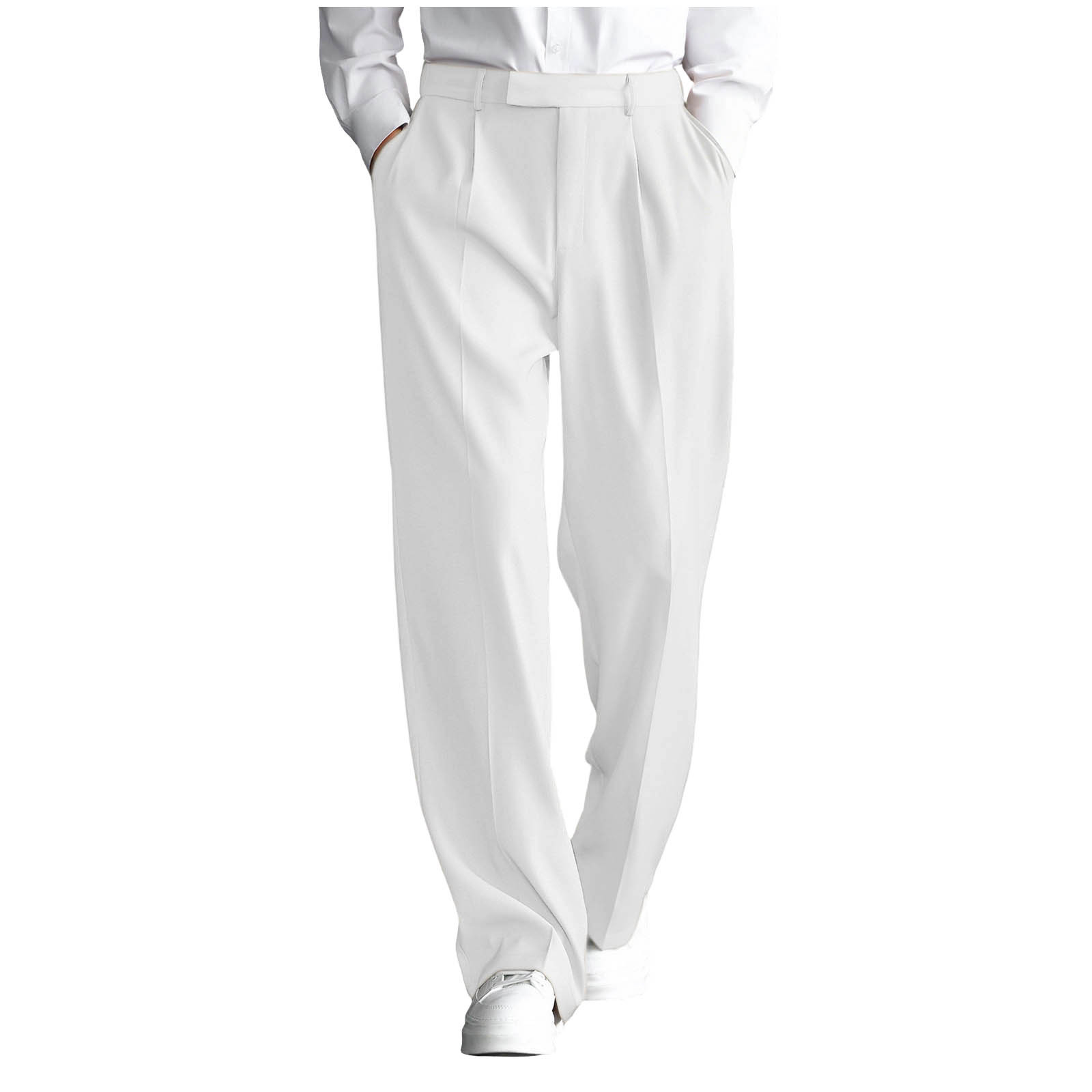 FRSASU Mens Casual Dress Pants Old Money Pleated Baggy Wide Leg Vintage ...