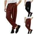 thumbnail image 1 of FRSASU Mens Casual Dress Pants Pleated Old Money Wide Leg Baggy Pants Fall Relaxed Fit Slacks Work Trousers Brown, 1 of 7