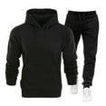 thumbnail image 1 of FRSASU Mens Casual Fashion Tracksuit Long Sleeved Hoodie Sweatsuit 2 Pieces Running Jogging Sports Casual Suits Black, 1 of 7
