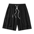 thumbnail image 1 of FRSASU Mens Casual Shorts Drawstring Summer Beach Stretch Twill Chino Golf Running Jogging Beach Sweat Shorts with Pockets Black, 1 of 8