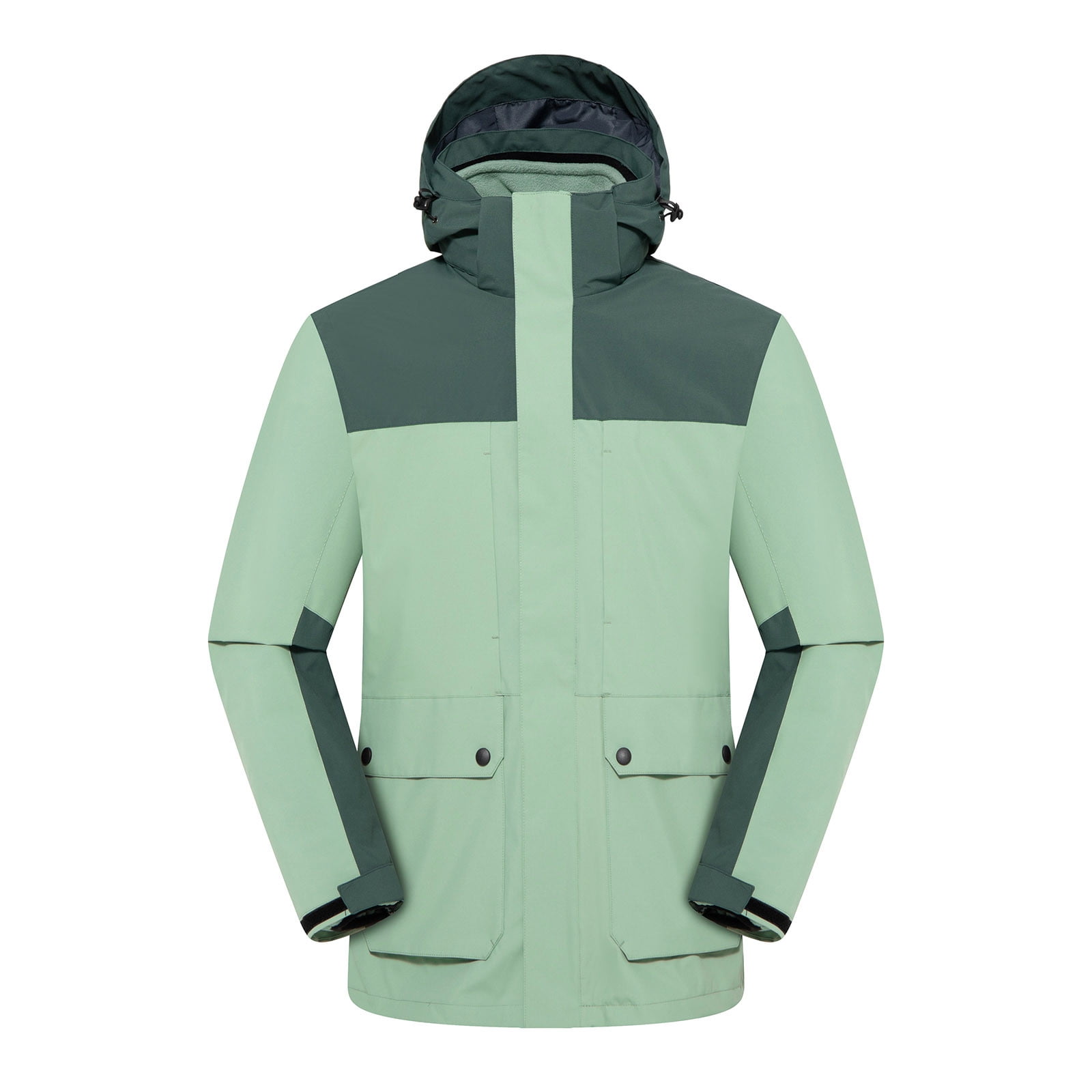 FRSASU Mens Color Blocked Jacket Zip Hooded Windbreaker Coat Outdoor ...