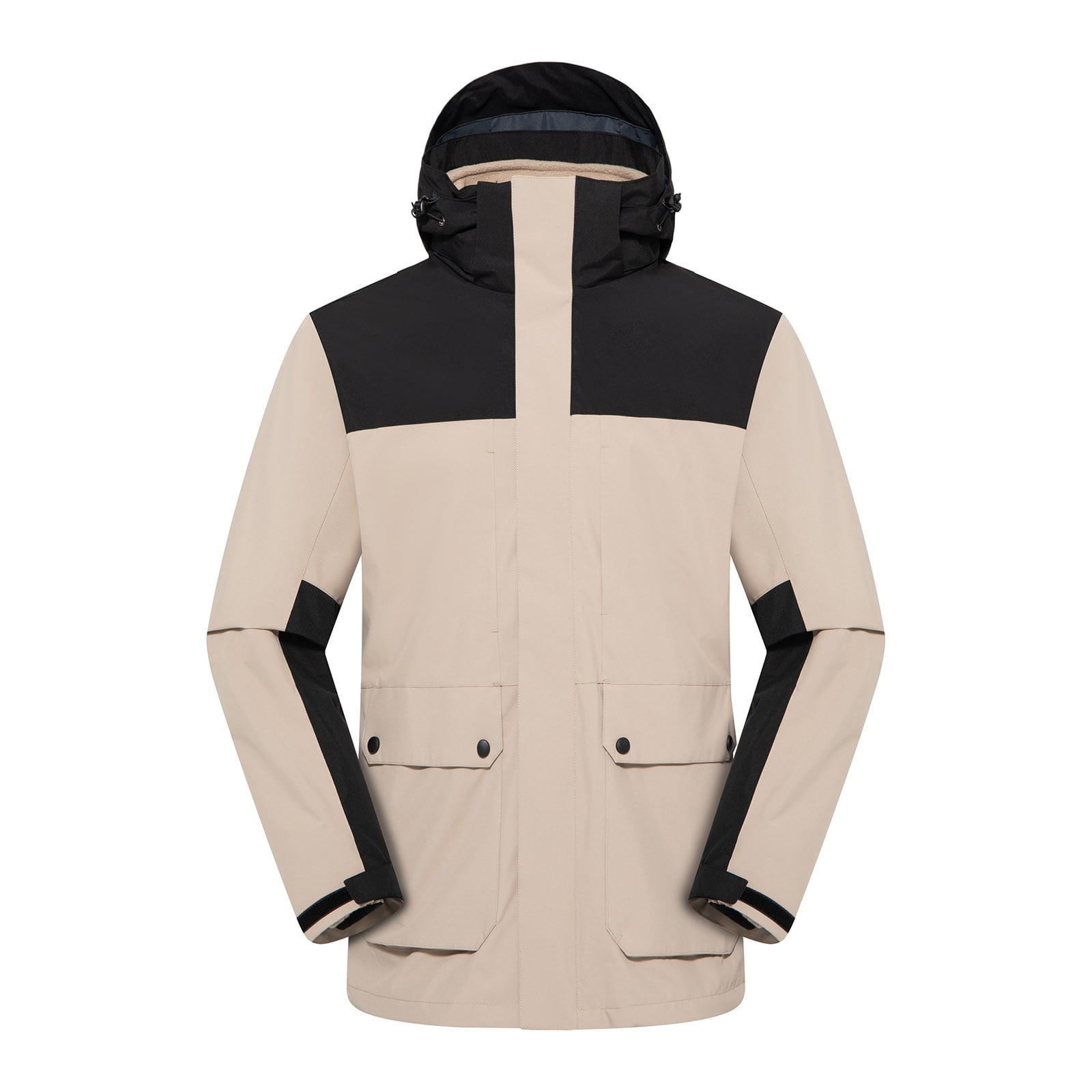 FRSASU Mens Color Blocked Jacket Zip Hooded Windbreaker Coat Outdoor ...