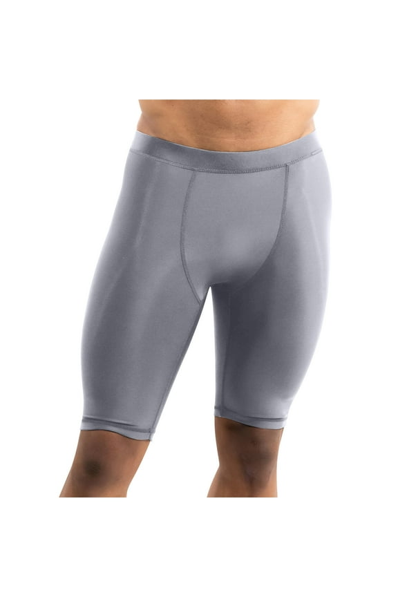 Mens Compression Shorts Elastic Training Athletics Workout Tight Sports Base Layer Shorts Gray
