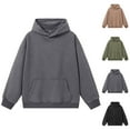 thumbnail image 1 of FRSASU Mens Cotton Oversized Hoodies Vintage Hoodie Couples Pullover Hoodies for Men Streetwear Sweatshirts Dark Gray, 1 of 7