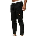 thumbnail image 1 of FRSASU Mens Fashion Joggers Sports Pants Casual Cotton Cargo Cinch Bottom Drawstring Sweatpants with Multi Pockets Black, 1 of 6