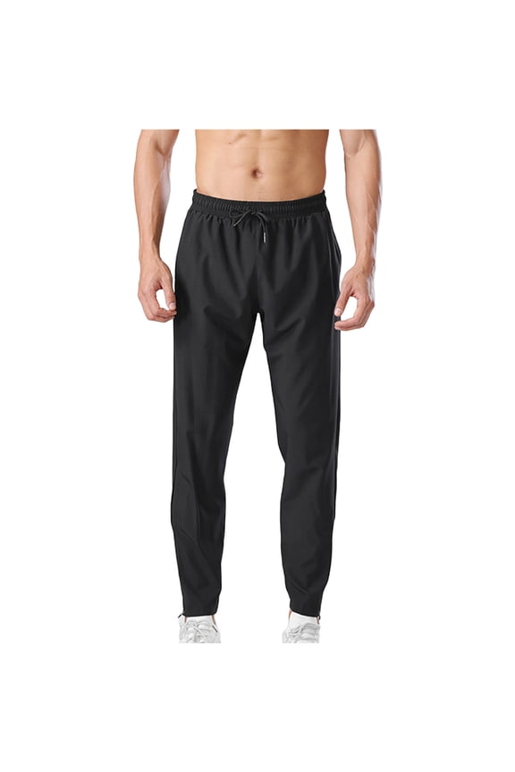 Mens Fleece Lined Tear Away Pants Loose Fit Post Knee Replacement Surgery Pants Breakaway Winter Warm Active Jogger Sweatpants 2 Side Half Zip with Pockets Black