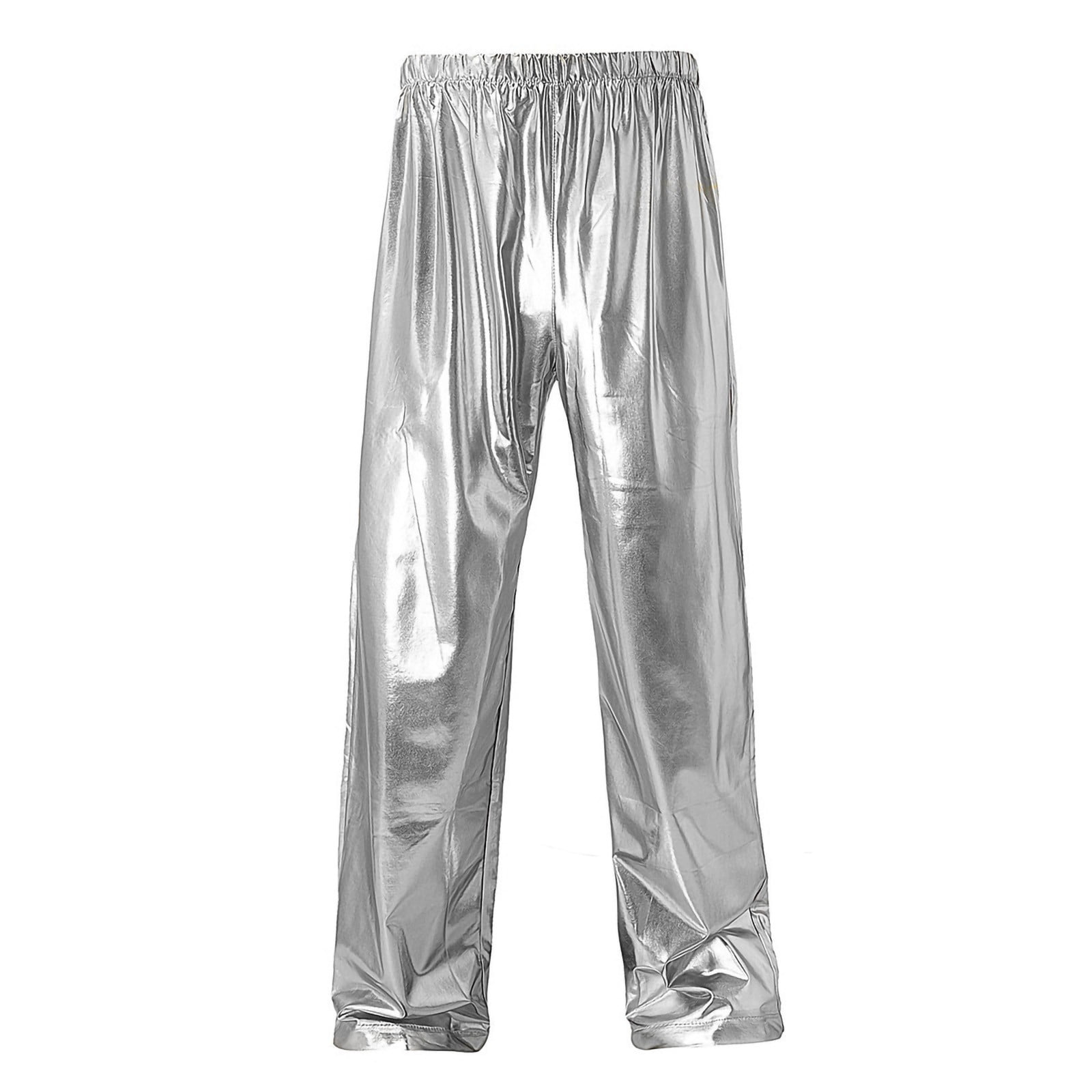 FRSASU Mens Gold Metallic Shiny Rave Night Club Pants Comfort ...