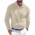 thumbnail image 1 of FRSASU Mens Henley Shirts Long Sleeve with Pocket Fall Cotton Casual T-Shirts Plain Moisture Wicking Tee with 3 Button Khaki, 1 of 8