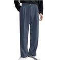 thumbnail image 1 of FRSASU Mens High Waisted Casual Dress Pants Pleated Baggy Vintage Relaxed Fit Business Spring Fashion Suit Pant Gray, 1 of 6